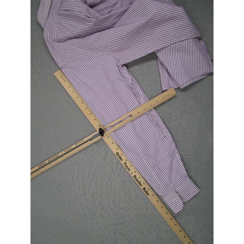 Brooks Brothers Regent Dress Shirt Mens 16 35 Purple Stripe Non-Iron Supima - Picture 7 of 9